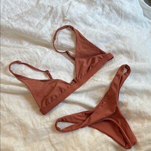 Ark swimwear Rust bralette top Brazilian bottom
